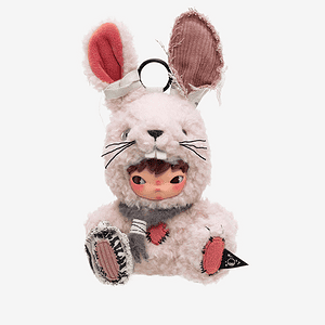 Hirono Little Hare Plush Doll Pendant White