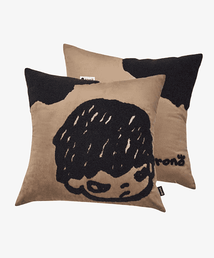 Hirono Portrait Brown Pillow