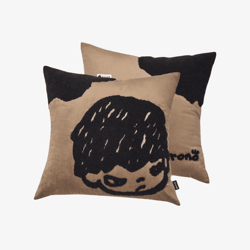 Hirono Portrait Brown Pillow